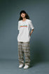 Embroidered Plaid Pants Vintage Straight Trousers